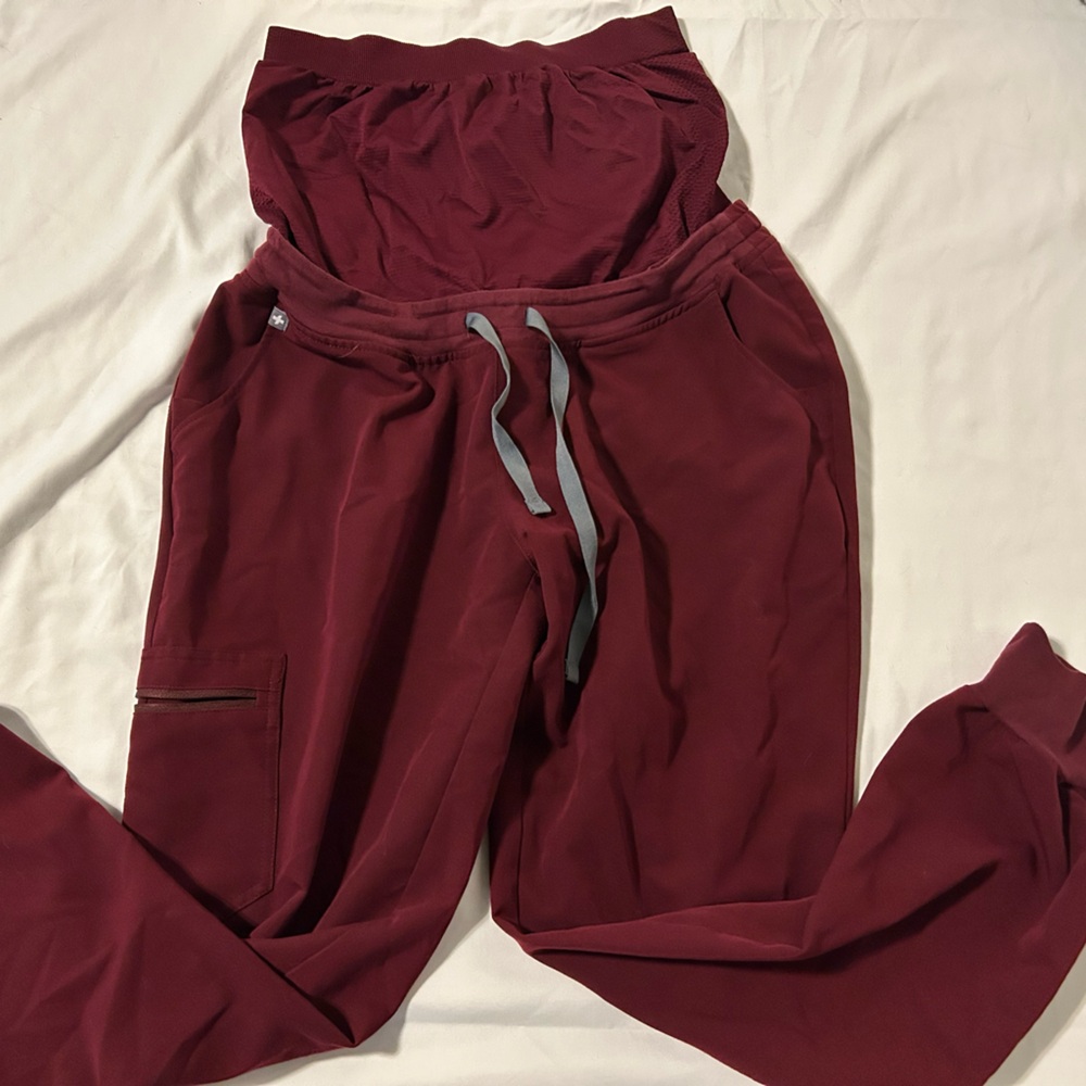 Burgundy Zamora™ Maternity - Jogger Scrub Pants